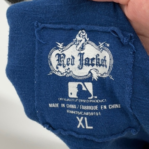 MLB New York Yankees Script Logo T-Shirt XL Navy Blue – Excellent Condition - Picture 5 of 6